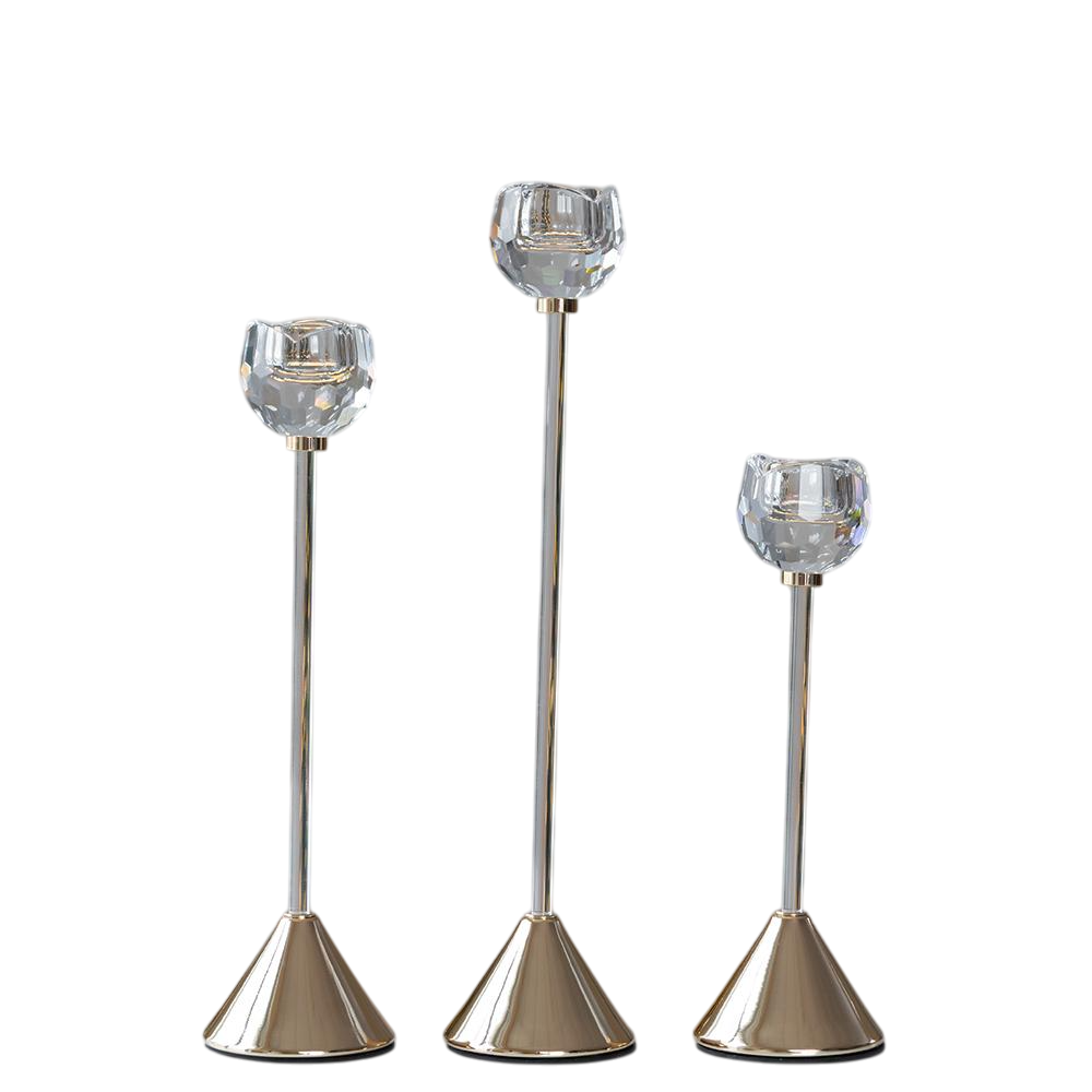 Набір декоративних свічників для інтер'єру Місячна троянда зі скла та металу 3 шт. Прозорий (147-81-9285-005) - фото 1 Набір декоративних свічників для інтер'єру Місячна троянда зі скла та металу 3 шт. Прозорий (147-81-9285-005) - фото 1