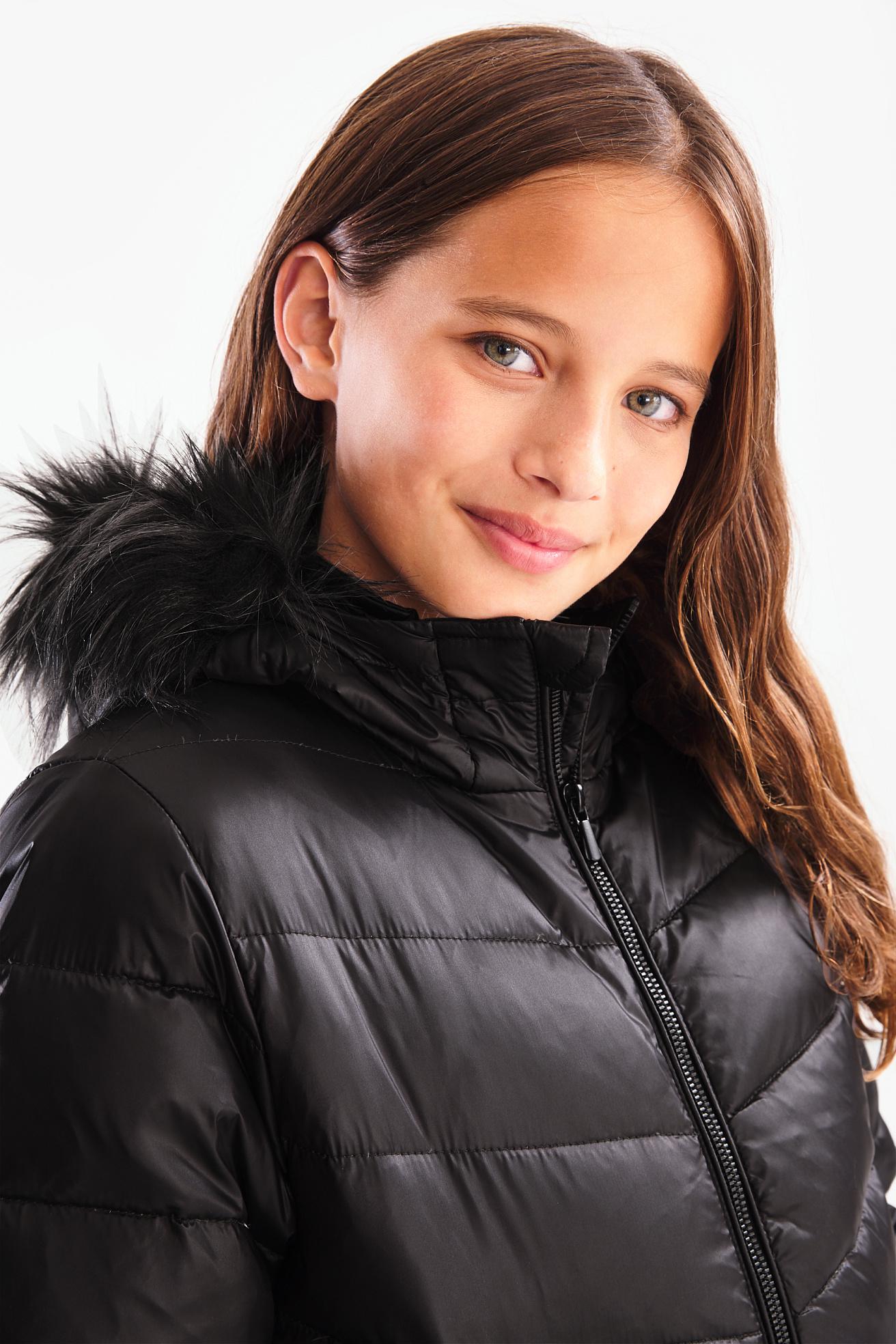 Пуховик для девочки C&A удлиненный 176 см Black (2061831) - фото 4