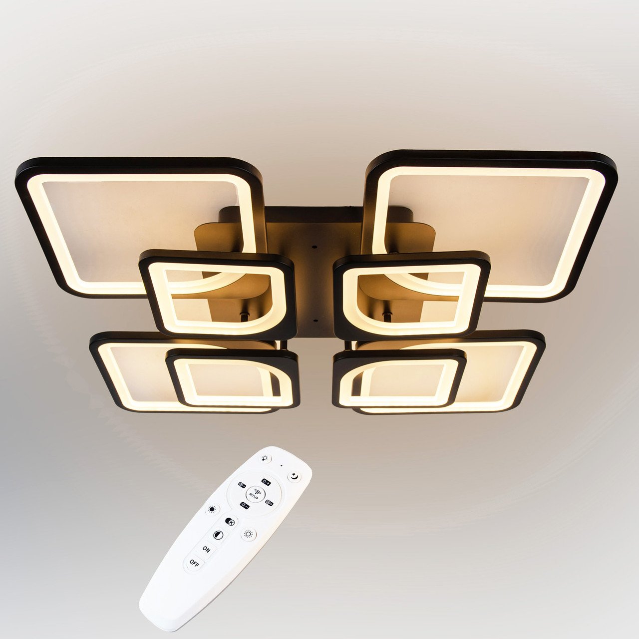 Люстра LED стельова Sunlight 5631/4+4 Чорний