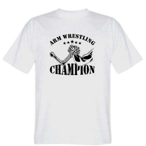 Футболка мужская Arm wrestling champion XL Белый (14378956-1-186955-XL)