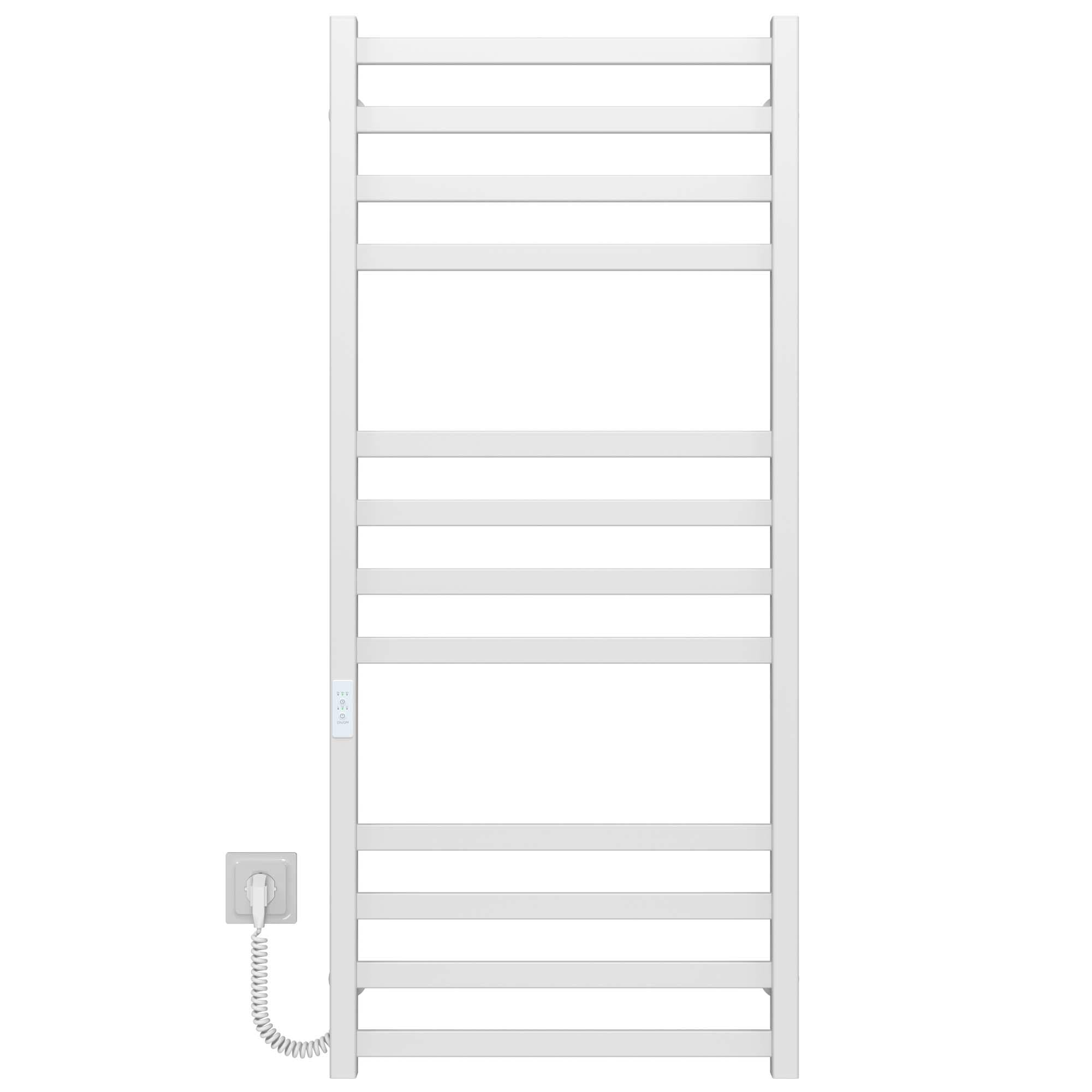 Полотенцесушитель электрический Deffi Avast П12 WD04 левое подключение крашеная сталь 600х1200 мм Белый (B.AV.120.60.12.E.W.L.4)