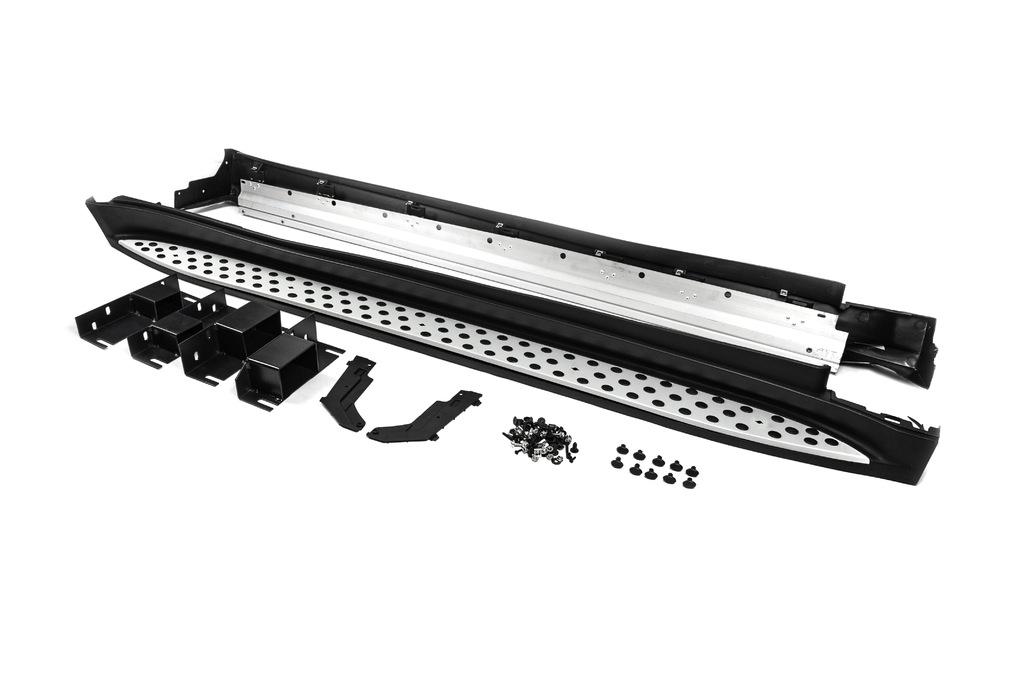 Боковые пороги OEM Cixtai для Mercedes ML W164 алюминий/пластик Серый