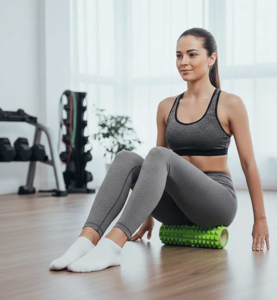 Массажный роллер для йоги EVA для миофасциального массажа 33х12 см Lettuce (30628) - фото 2