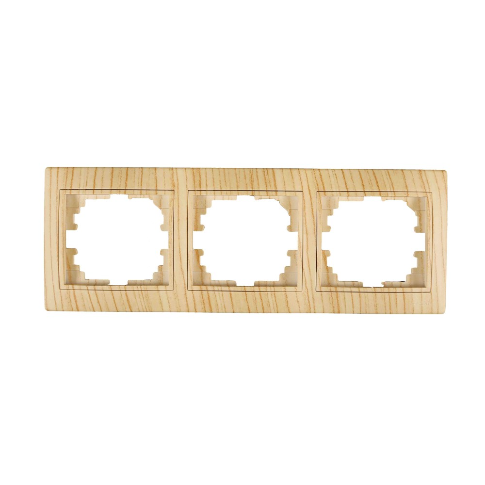 Рамка Lezard Mira 3-местная горизонтальная Дуб белый матовый