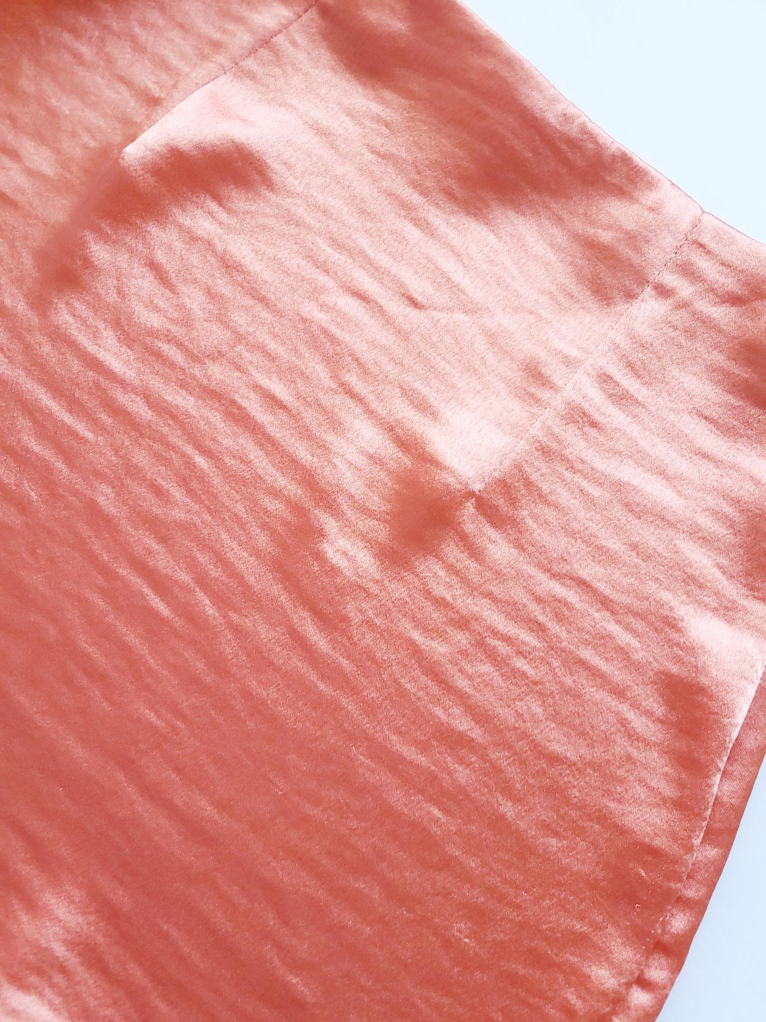 Юбка мини атласная Asos 10929 M Оранжевый (44) - фото 7