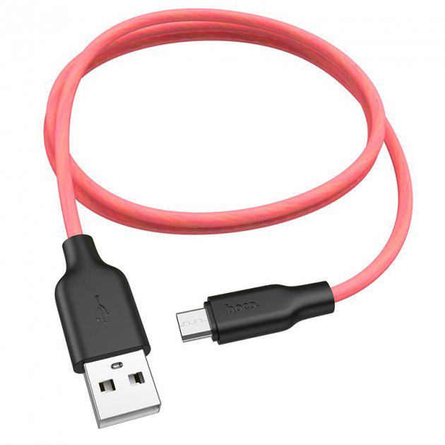 Кабель Hoco Micro USB Silicone X21 Plus 2 м Black/Red (8ed21497)