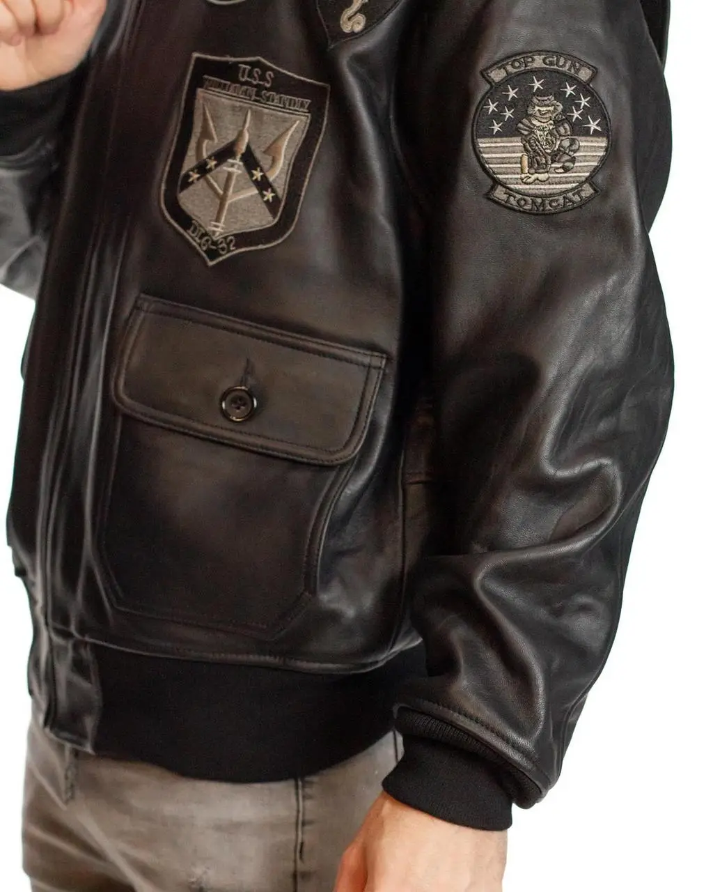 Куртка кожаная Top Gun Offical Signature Series Jacket M Black (TopGunBLM) - фото 7