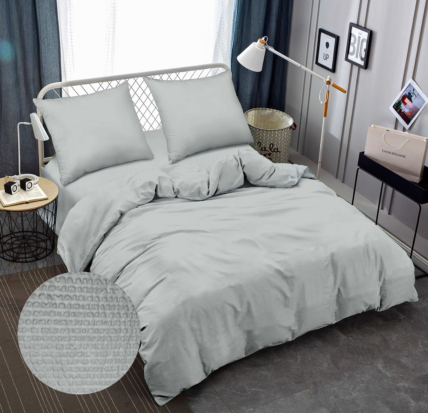 Комплект постельного белья Zastelli 14-4206 Pearl Blue жатка семейный 2х145х210 см Серый (22245) Комплект постельного белья Zastelli 14-4206 Pearl Blue жатка семейный 2х145х210 см Серый (22245)