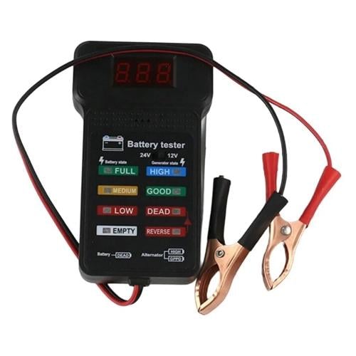 Тестер-індикатор стану автомобільного акумулятора 12-24V з затискачами ЖК Black (928053) - фото 2 Тестер-індикатор стану автомобільного акумулятора 12-24V з затискачами ЖК Black (928053) - фото 2