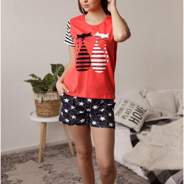 Піжама жіноча шорти/футболка S (3842)