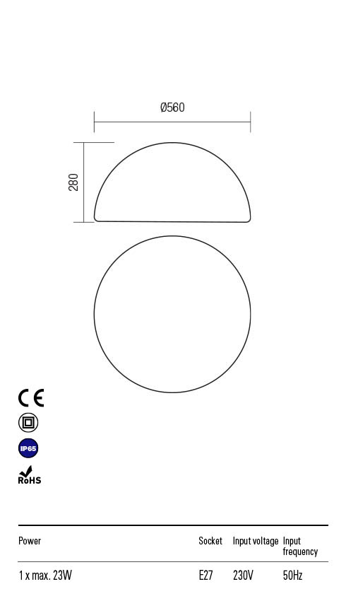 Світильник вуличний декоративний Redo Blob Cd 56Cm E27 1X Max 23 W Ip65 Wh 4.1.1 (90169) - фото 3