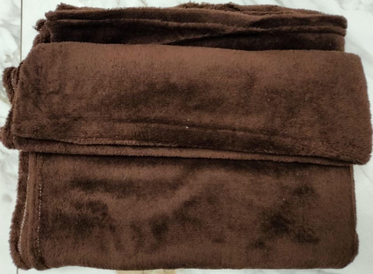 Плед-покривало Koloco фліс Євро 200х230 см Коричневий (2801993572)