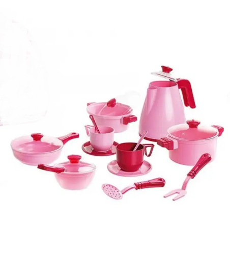 Дитячий набір посуду ЮНІКА 1740 Cooking Set 23 пред. Рожевий (43715)