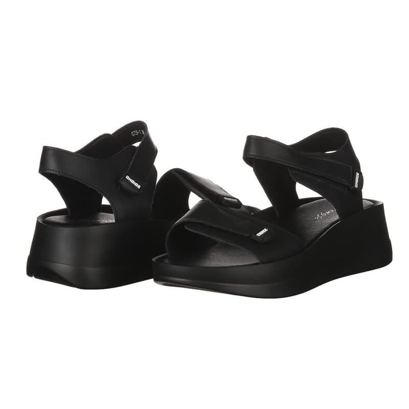 Босоножки женские Hengji G23-1 кожаные р. 41 Черный (30029)