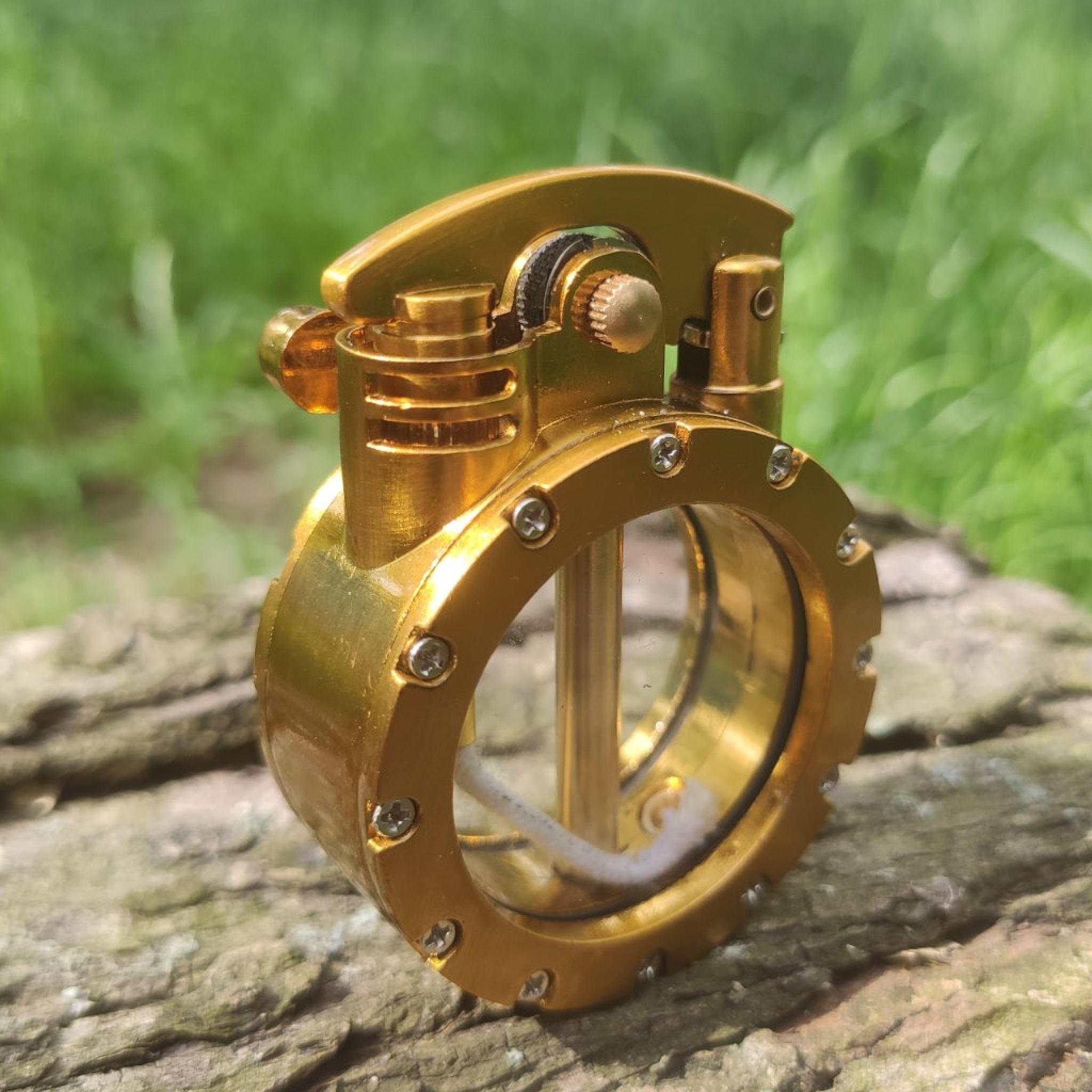 Зажигалка бензиновая Lighter BS-HP929 Retro Bagel Riveted в подарочной упаковке Gold (BS-HP929 Gold)