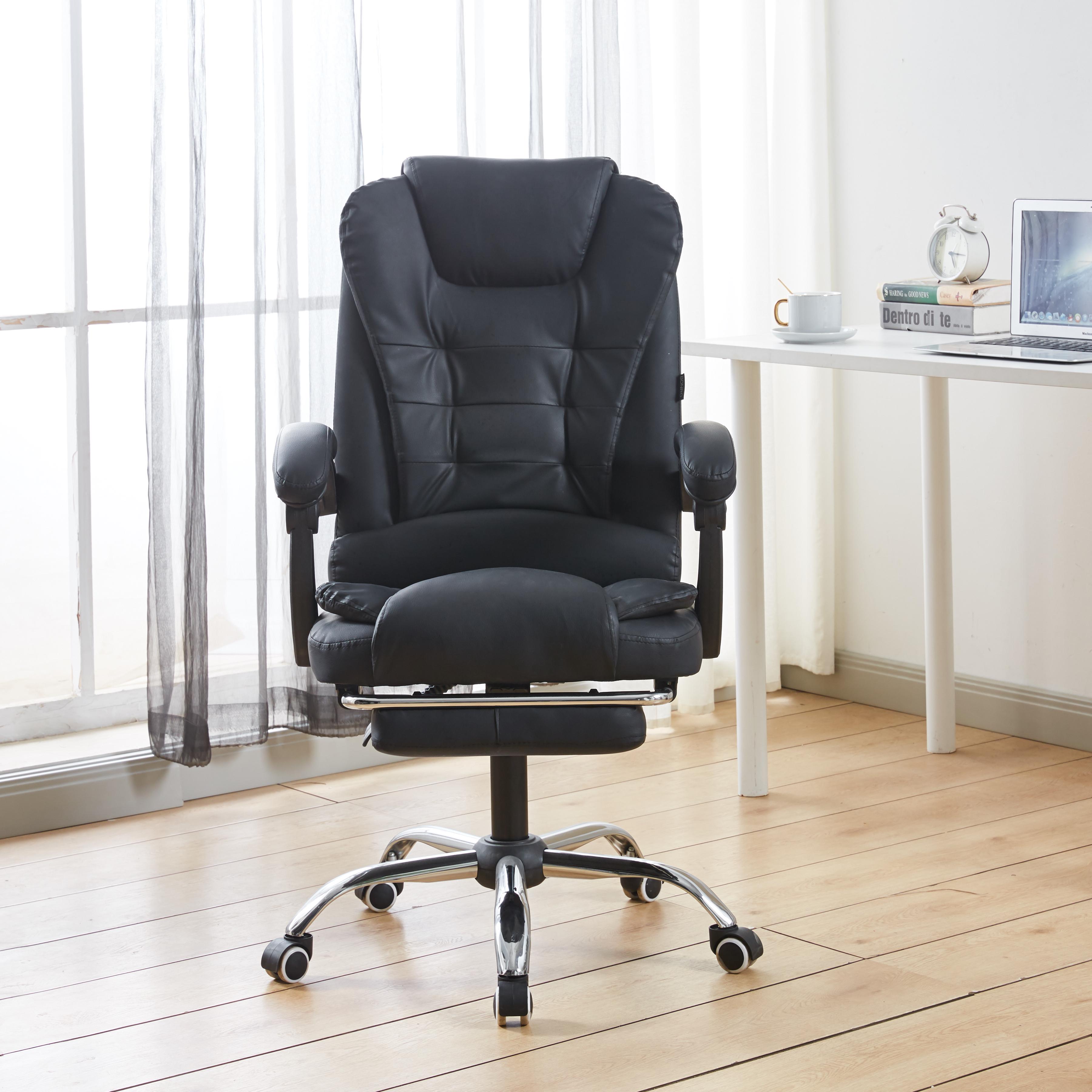 Крісло офісне комп'ютерне на колесах Bonro BN-6071 із підставкою для ніг Чорний (4760) - фото 10