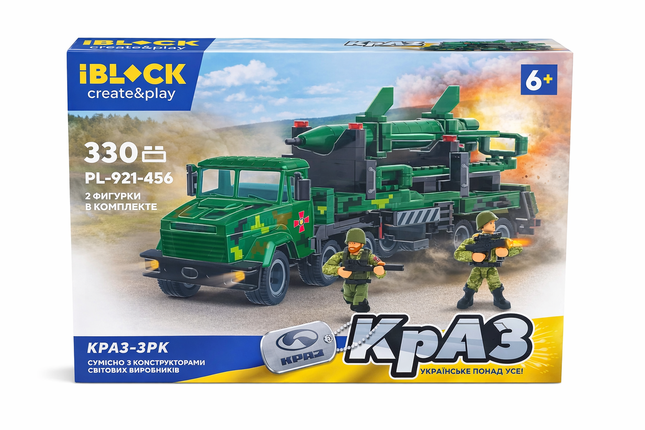 Конструктор Iblock PL-921-456 Армия ВСУ КрАЗ ЗРК 330 дет. 2 фигурки (1993654772)