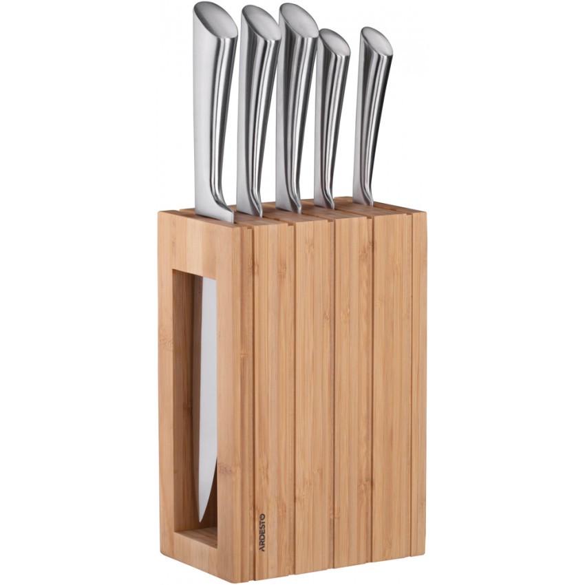 Набір ножів Ardesto Black Mars AR2021SB з бамбуковою підставкою 6 пр. (1578963257) - фото 10 Набір ножів Ardesto Black Mars AR2021SB з бамбуковою підставкою 6 пр. (1578963257) - фото 10