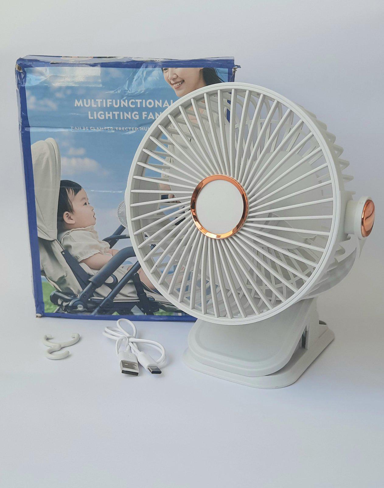 Вентилятор аккумуляторный портативный на ножке с прищепкой и крючком USB Белый (FC-6614) Вентилятор аккумуляторный портативный на ножке с прищепкой и крючком USB Белый (FC-6614)