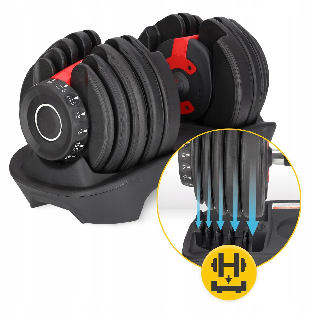 Гантель 4fizjo Premium с регулируемым весом 2,5-24 кг (P-5907739319203) - фото 5