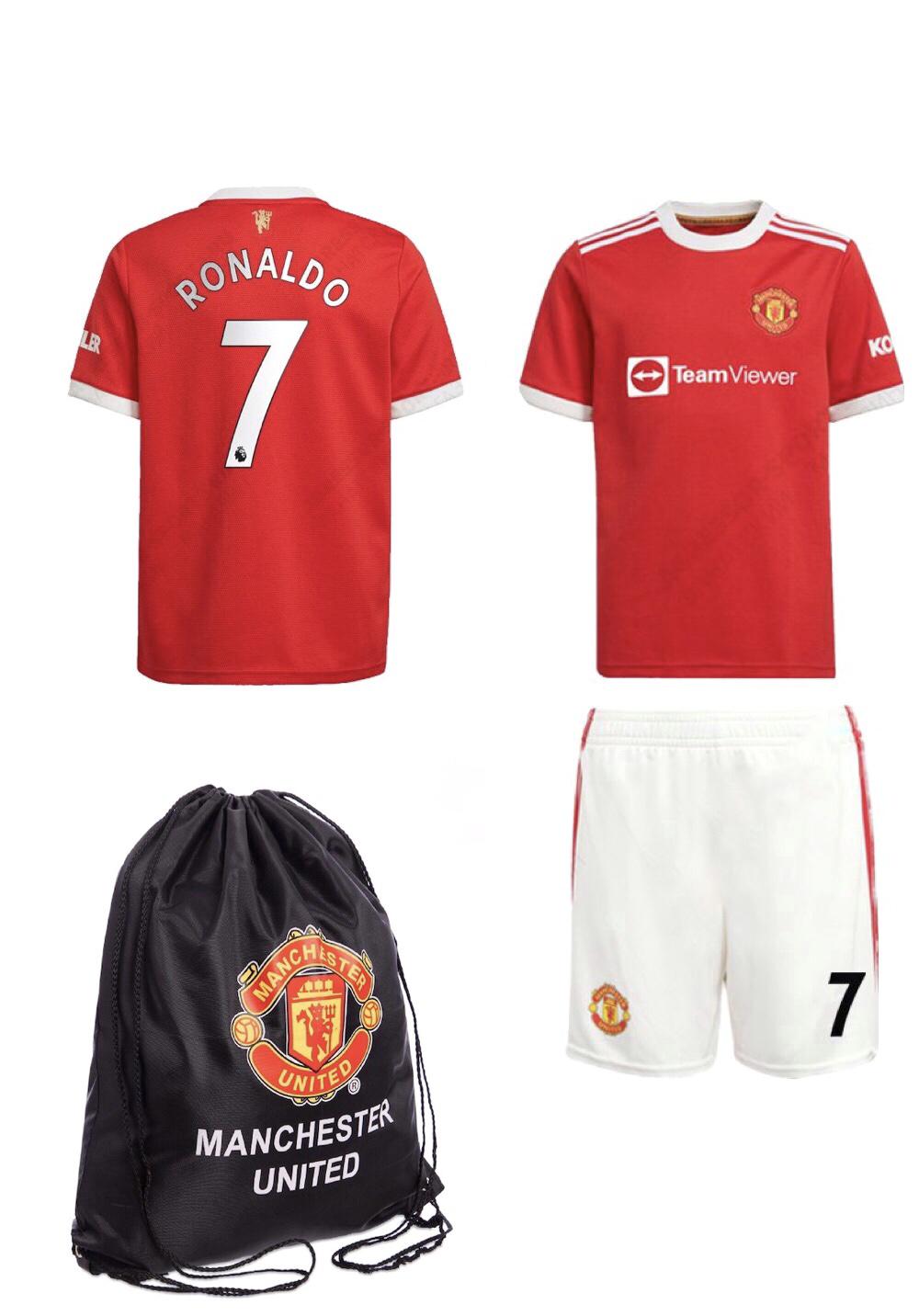 Форма футбольная детская комплект с рюкзаком MANCHESTER UNITED RONALDO 7 2022 р. 22 8 лет 120-125 см Красно-белый