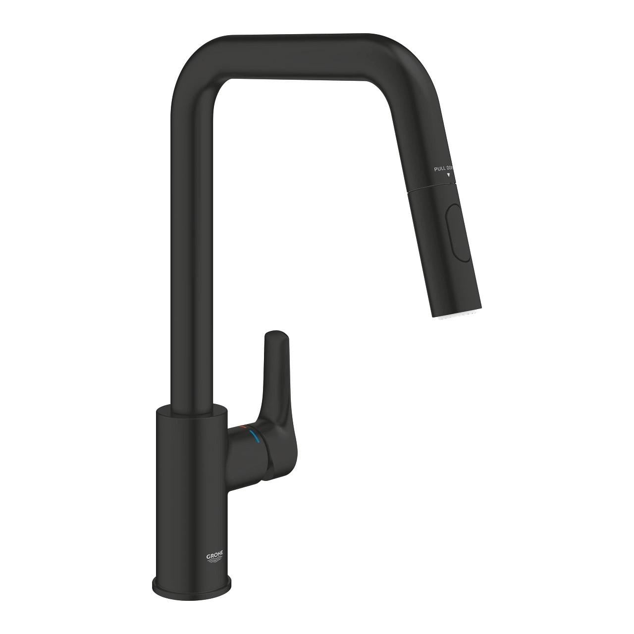 Смеситель для кухни Grohe Eurosmart с выдвижной лейкой Черный матовый (306192430)