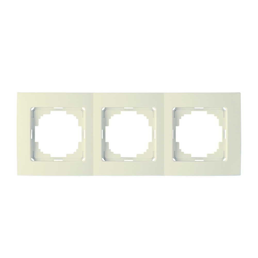 Рамка трехместная горизонтальная Nilson Touran Кремовый (00000023821)