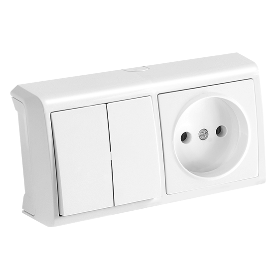 Выключатель с розеткой горизонтальный VERA 2-кл IP20 (90681189) Выключатель с розеткой горизонтальный VERA 2-кл IP20 (90681189)