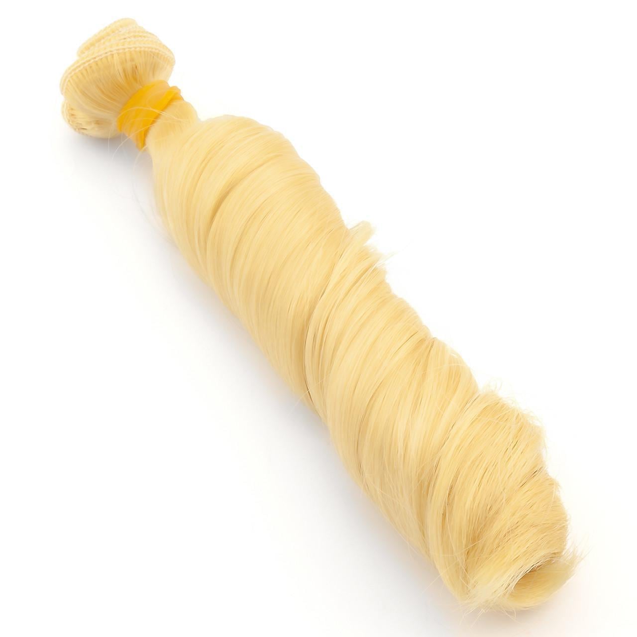 Волосы для кукол римского типа искусственные термостойкие вьющиеся 15х100 см Золотой блонд (ВК0015в21)