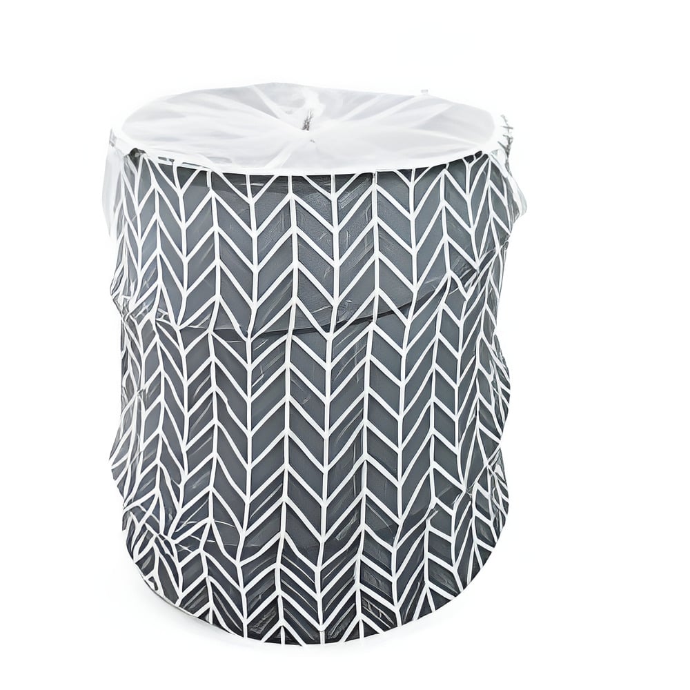 Кошик для зберігання Stenson Clothes з кришкою та ручками 40х50 см Сірий (R32359)