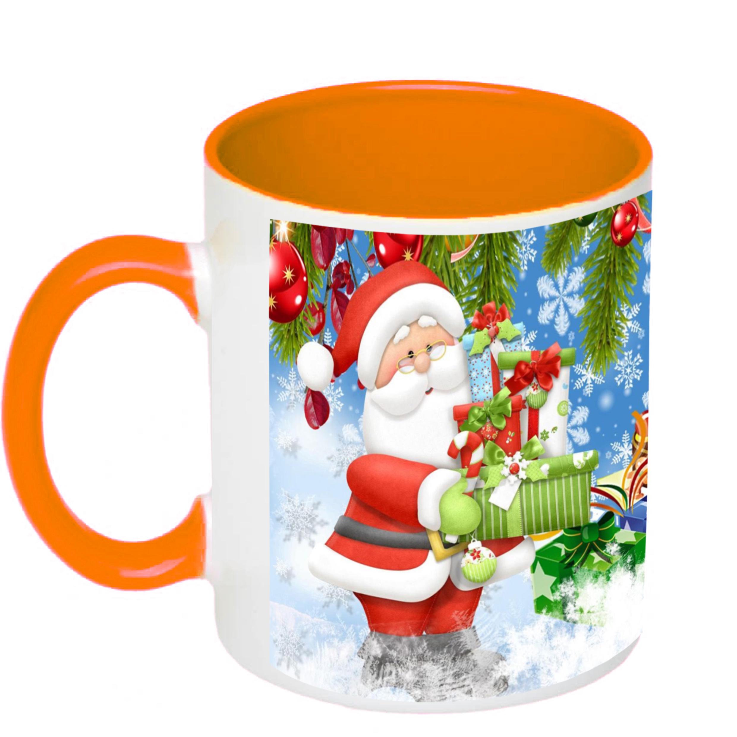 Чашка с принтом "От святого Николая" №6 330 мл Оранжевый (16916)