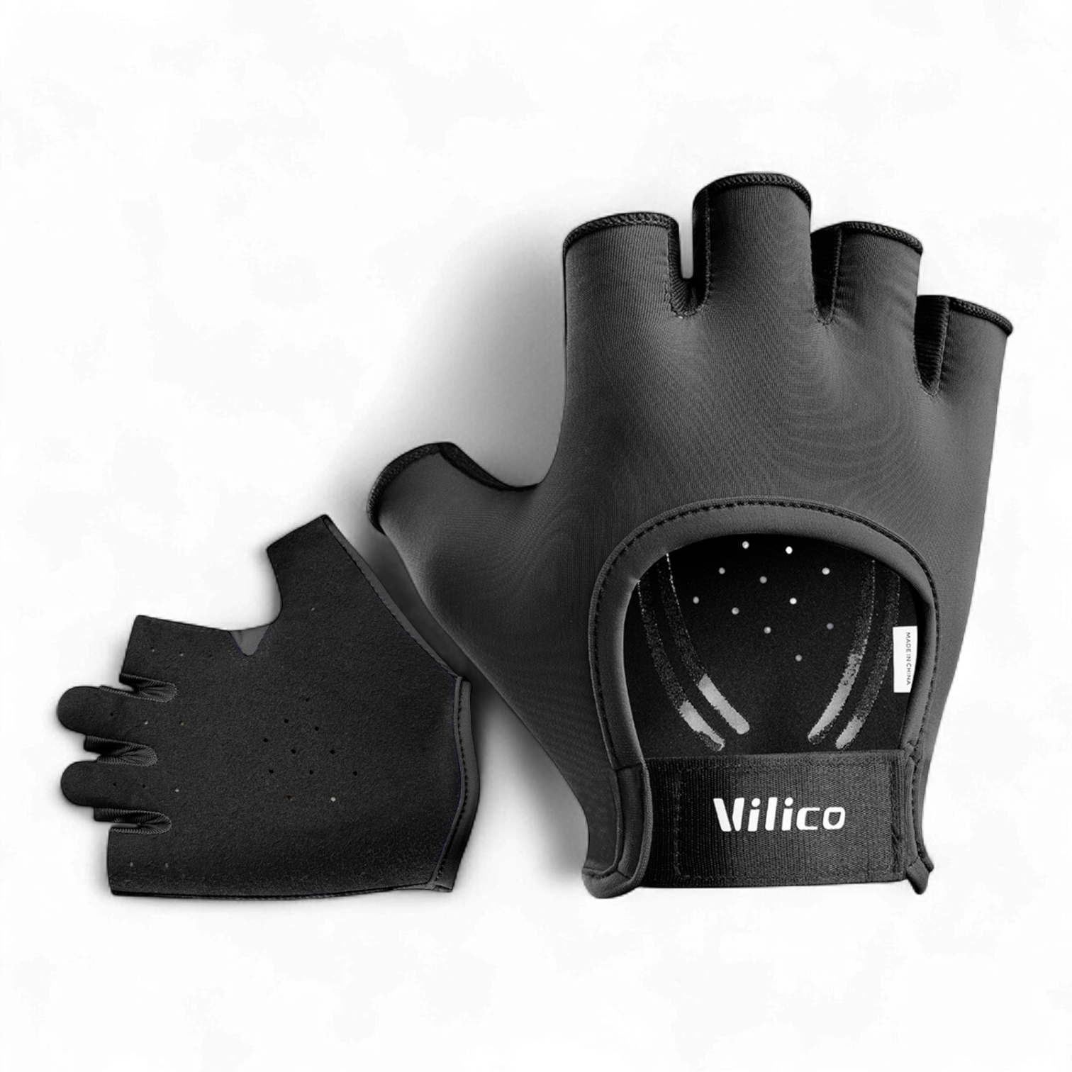 Перчатки для спорта без пальцев Univerza защитные нескользящие дышащие Черный Перчатки для спорта без пальцев Univerza защитные нескользящие дышащие Черный