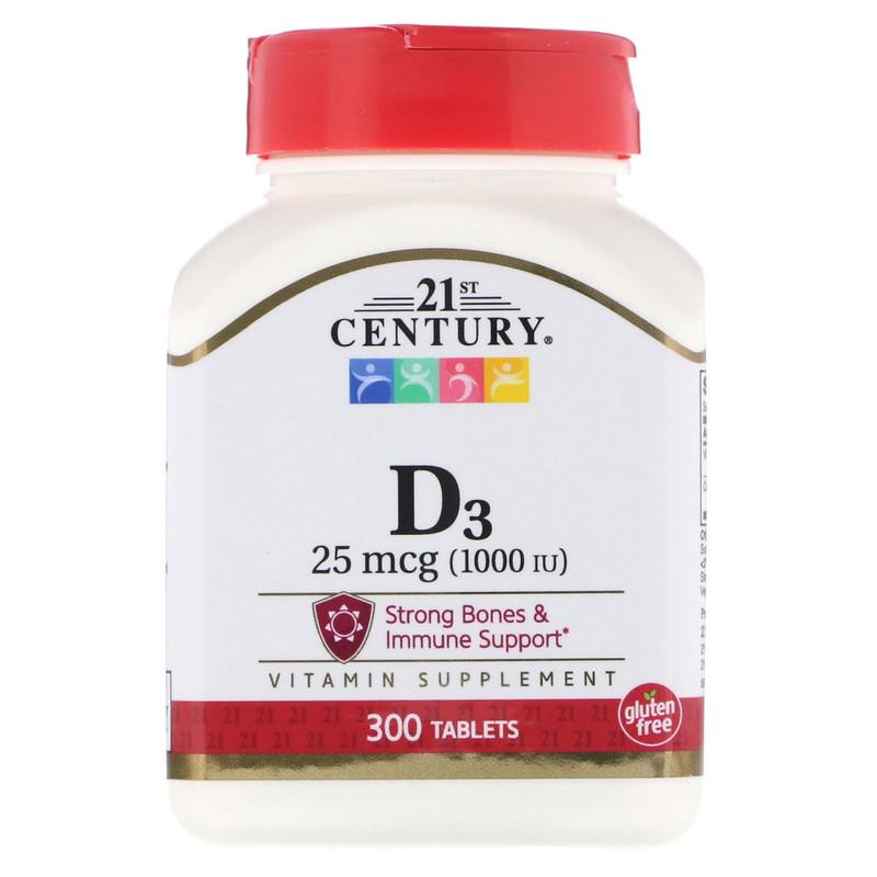 Витамины 21st Century Vitamin D3 25 мкг 1000 IU 300 таблеток