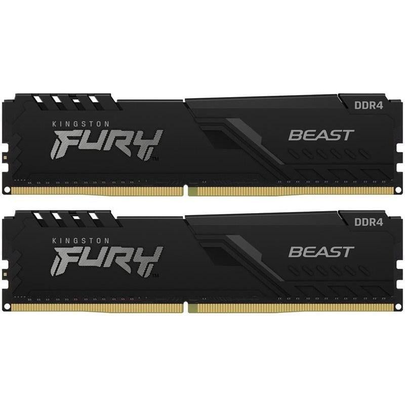 Оперативная память Kingston Fury Beast KIT DDR4 32 Гб DDR4 3200MHz CL16 Black (KF432C16BB1K2/32WP)