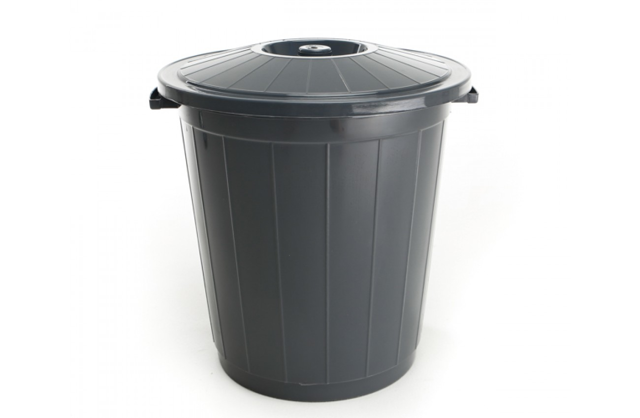 Бак для мусора с крышкой Горизонт из пищевого полипропилена 30 л 410 мм Серый (26821804)
