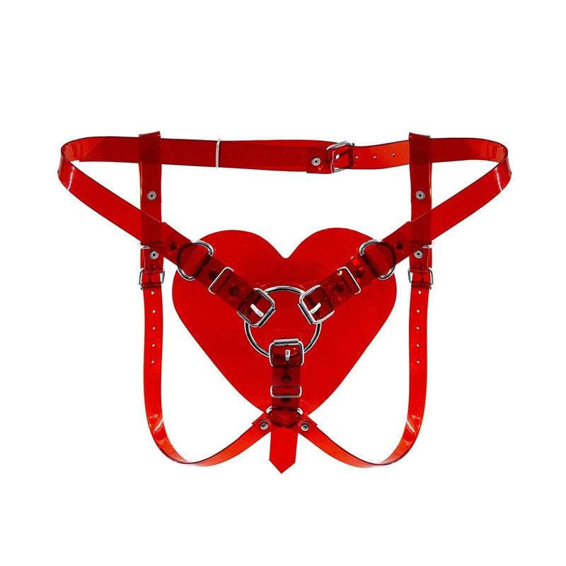 Ремешки для страпона в форме сердца для страпона Feral Feelings Hearts Strap-on Belt Красный (54125)
