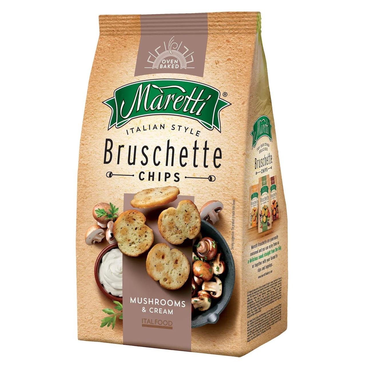 Брускетти Maretti Bruschette Chips гриби з сметаною XXL 140 г (1756170467) - фото 1