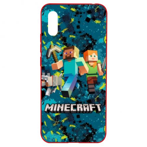 Чехол для Xiaomi Redmi 9a Minecraft Steve Alex And Dog