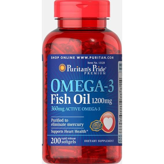 Омега 3 Puritan's Pride Omega-3 Fish Oil 1200 мг 200 Softgels