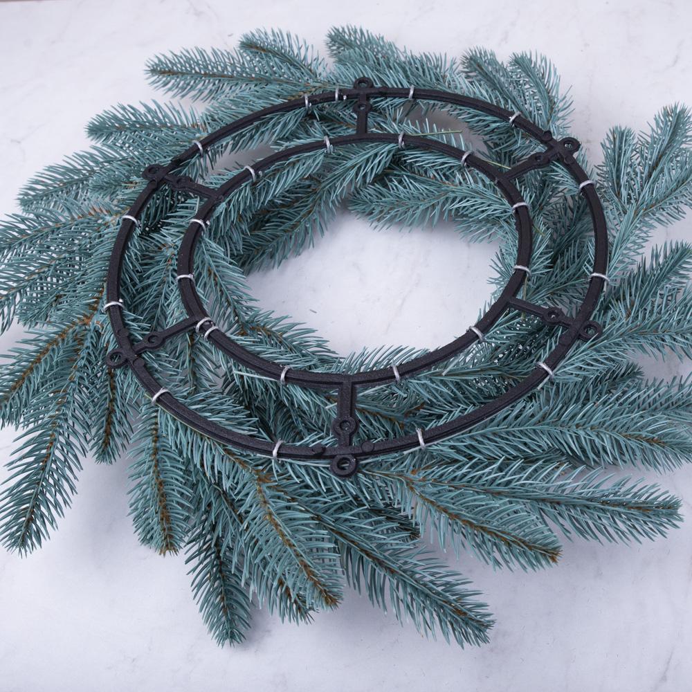 Вінок з ялини 50 см Блакитний (1399-2) - фото 2 Вінок з ялини 50 см Блакитний (1399-2) - фото 2