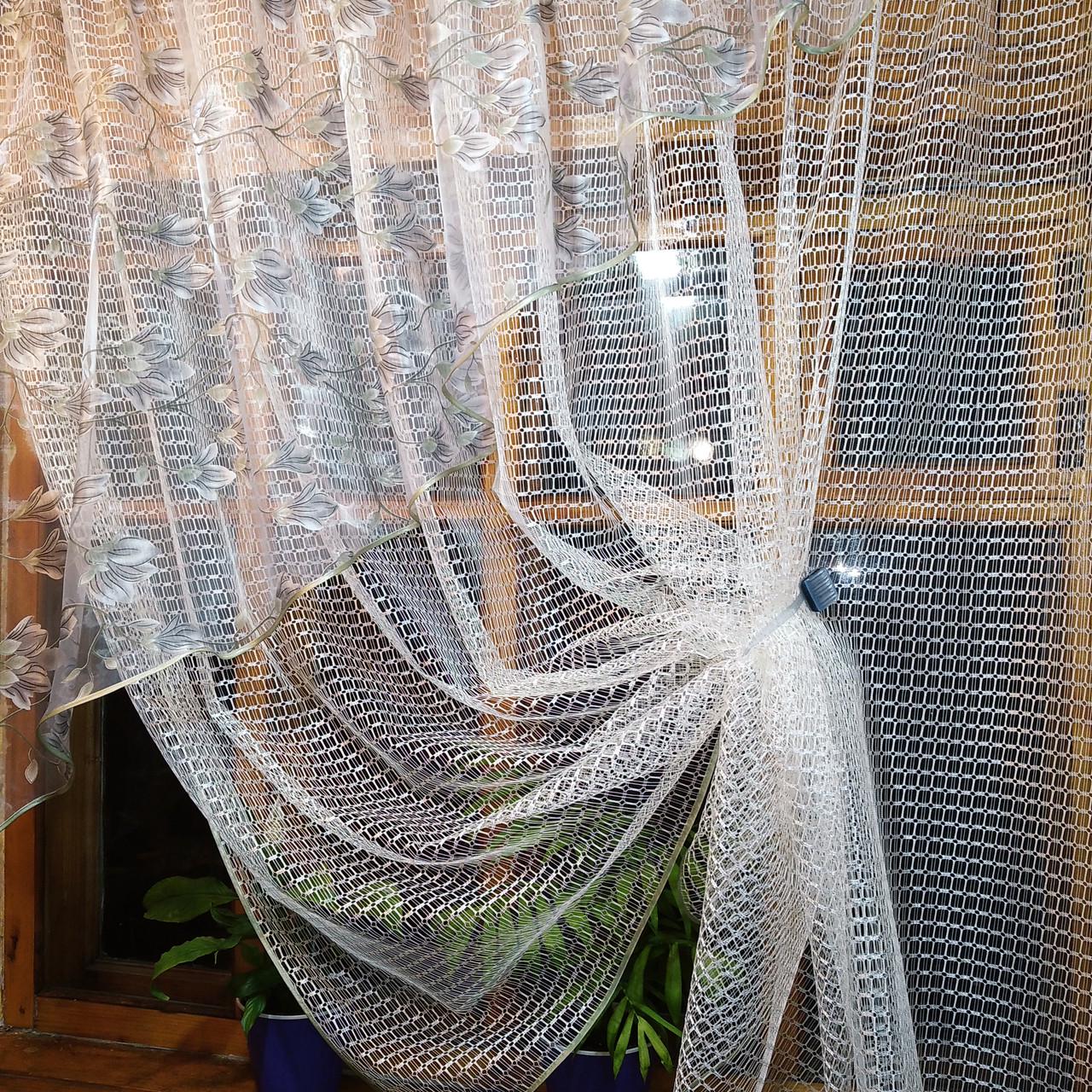 Шторы Фаина левая Серая веточка/Молочный (1668033452) - фото 4 Шторы Фаина левая Серая веточка/Молочный (1668033452) - фото 4