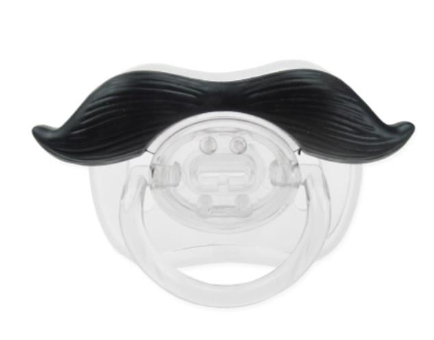 Пустышка-соска ортодонтична силиконовая Джентельменские усы Черный (14-54-1119-ДЧ)