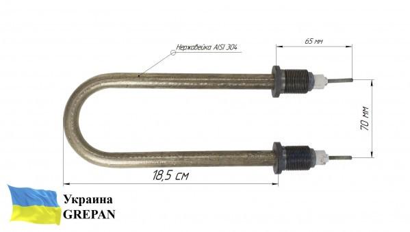 П-образный тэн Grepan 1500 W 220 V штуцер М22х1,5 нержавеющая сталь (pobr02) - фото 3