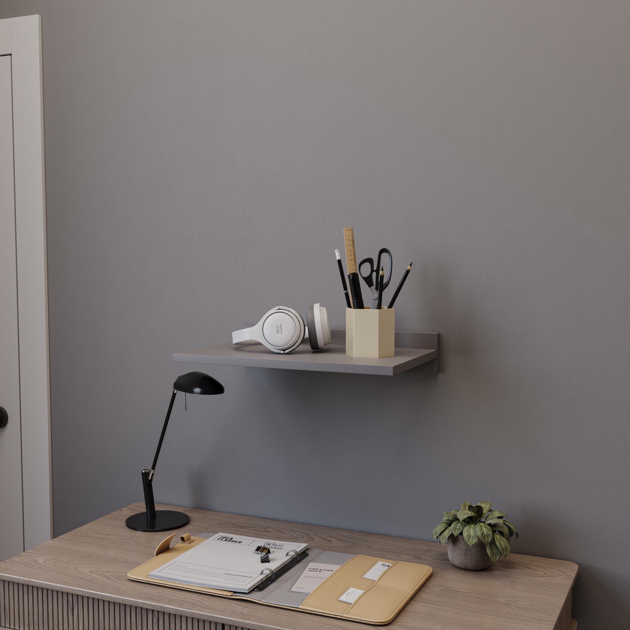 Полка навесная для офиса/детской 440х80х280 мм Серый (PN-44)