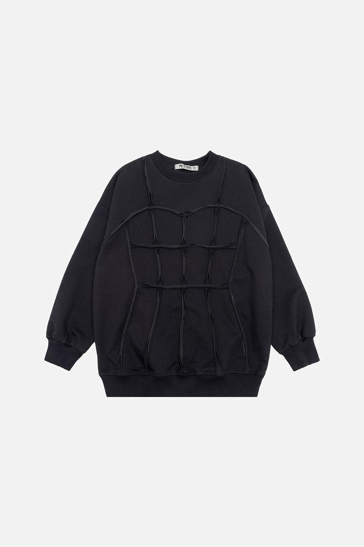 Свитшот для девочки ЦБ-00243370 140 см Черный (28575797)