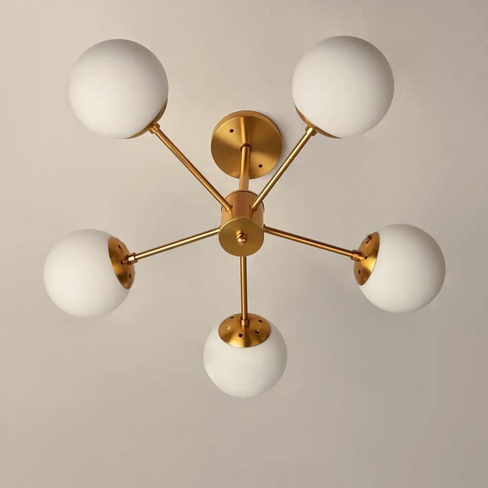 Люстра стельова Light House SH-19572/5 COPPER 600х600х320 мм Золотий/Білий Люстра стельова Light House SH-19572/5 COPPER 600х600х320 мм Золотий/Білий