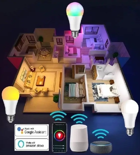 Розумна лампочка Tuya Smart LED WiFi E27 RGB 2700K-6500 K 15W (30251947) - фото 9 Розумна лампочка Tuya Smart LED WiFi E27 RGB 2700K-6500 K 15W (30251947) - фото 9