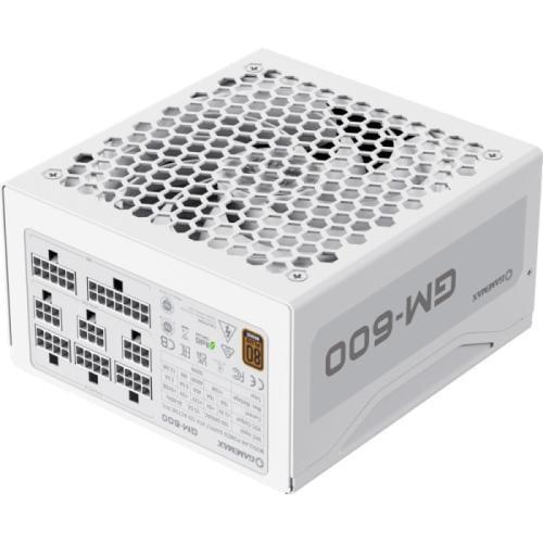 Блок питания 600 Вт, GameMax GM-600, белый, модульный, 80+ Bronze, 14 см, 2xMolex / 3xSATA / 2x6+2-pin / 1x4+4-pin / 1x20+4-pin,