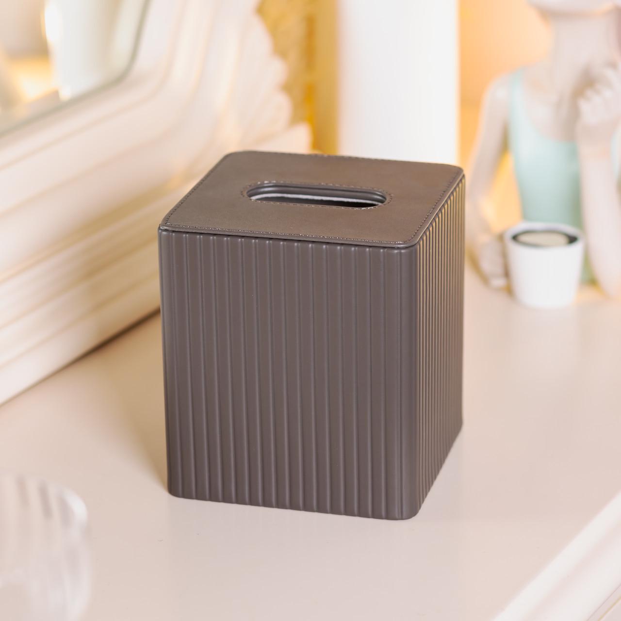 Серветниця з екошкіри квадратна HP-3-201G 13х13х14,5 см Сірий (A-033499) - фото 5 Серветниця з екошкіри квадратна HP-3-201G 13х13х14,5 см Сірий (A-033499) - фото 5