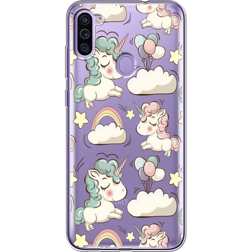 Чехол Boxface Samsung M115 Galaxy M11 Unicorns Прозрачный силикон (39780-cc2-39628)